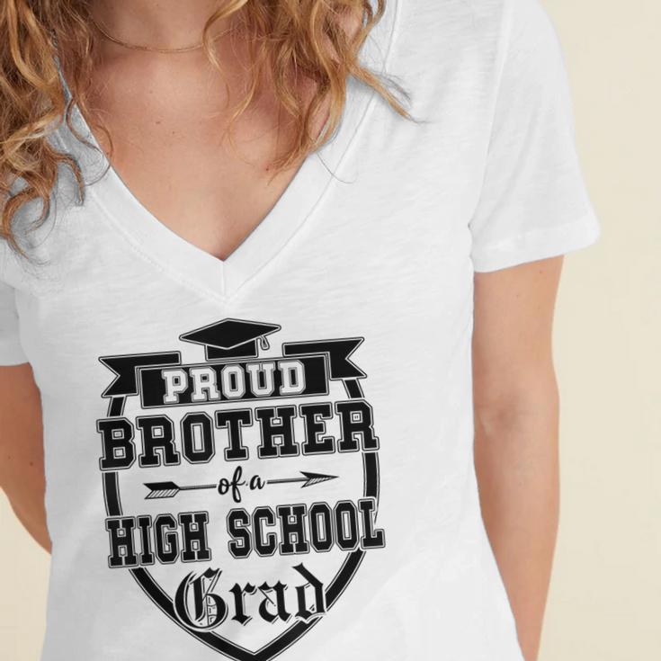 Proud Brother Of a High School Grad Senior Graduation Shirt Women's Jersey Short Sleeve Deep V-Neck Tshirt