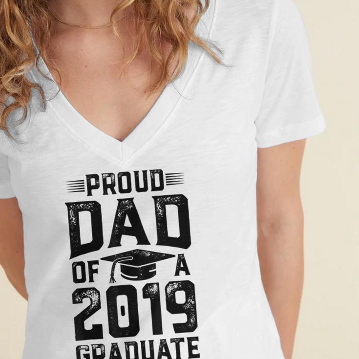 Proud Dad Of A Class 2019 GraduateShirt Graduation Women's Jersey Short Sleeve Deep V-Neck Tshirt