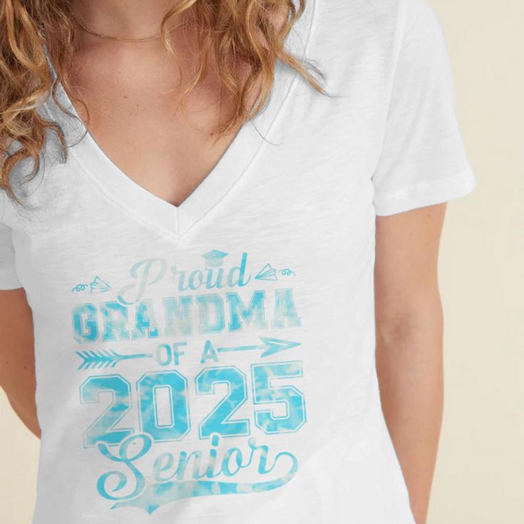Proud Grandma Of a 2025 Senior Graduate Graduation Premium Women's Jersey Short Sleeve Deep V-Neck Tshirt