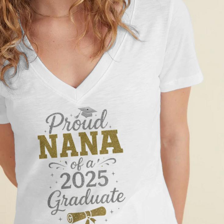 Proud Nana Of a 2025 Graduate Senior Graduation Women Premium Tri-Blend Women's Jersey Short Sleeve Deep V-Neck Tshirt