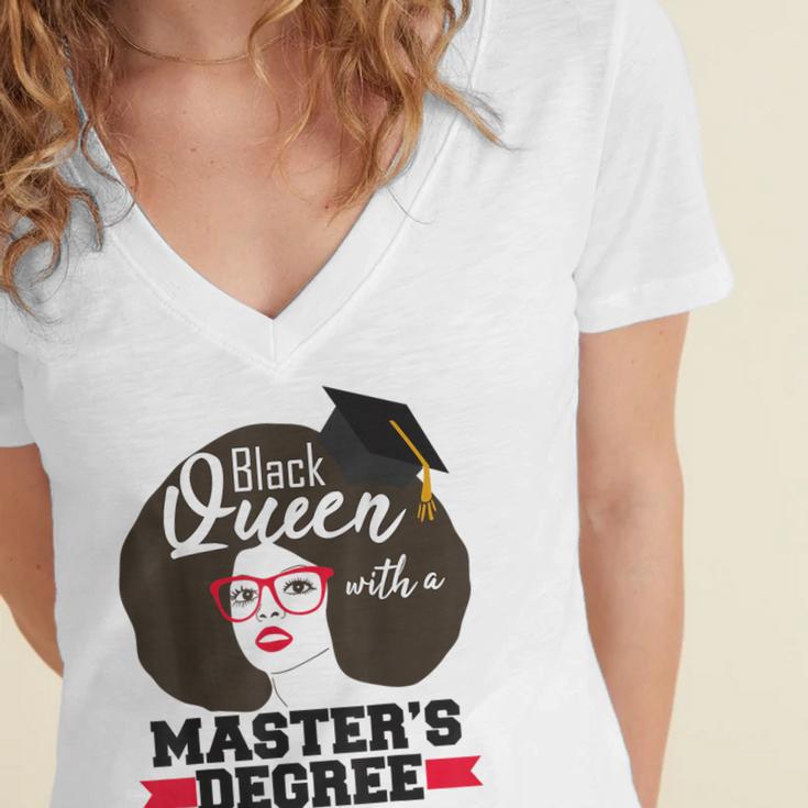 Queen Masters Degree Graduation Social Work MSW MPH Women's Jersey Short Sleeve Deep V-Neck Tshirt
