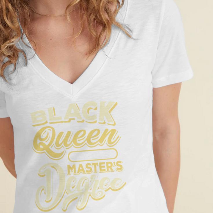 Queen Proud Masters Graduation Women's Jersey Short Sleeve Deep V-Neck Tshirt