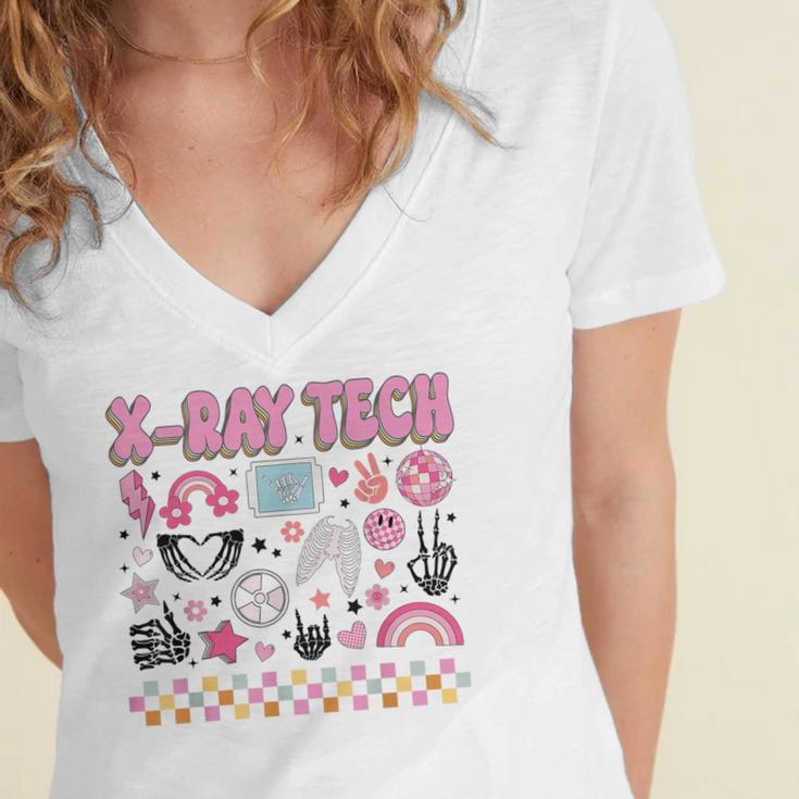 Radiology RAD Tech CT MRI Xray Tech Graduation Radiologist Women's Jersey Short Sleeve Deep V-Neck Tshirt