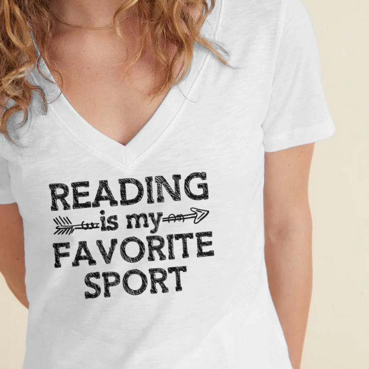 Reading Is My Favorite Sport Bookish Book-Club Bookworm Women's Jersey Short Sleeve Deep V-Neck Tshirt Reading Is My Favorite Sport Bookish Book-Club Bookworm Women's Jersey Short Sleeve Deep V-Neck Tshirt