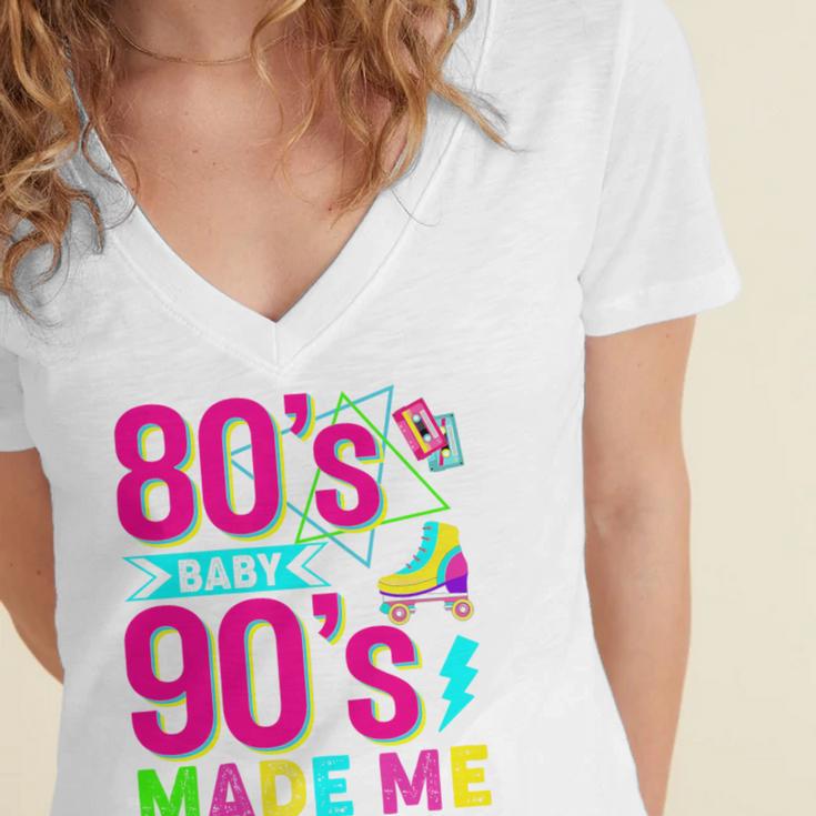 Retro 1980s 80's Baby 1990s 90's Made Me Nostalgia Vibes Premium Tri-Blend Women's Jersey Short Sleeve Deep V-Neck Tshirt Retro 1980s 80's Baby 1990s 90's Made Me Nostalgia Vibes Premium Tri-Blend Women's Jersey Short Sleeve Deep V-Neck Tshirt