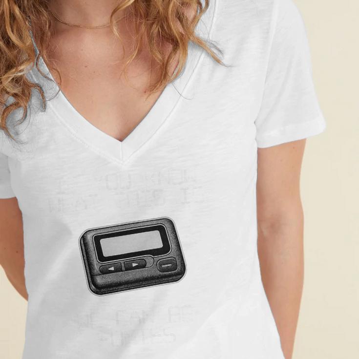 Retro Pager 90s Nostalgia Premium Tri-Blend Women's Jersey Short Sleeve Deep V-Neck Tshirt Retro Pager 90s Nostalgia Premium Tri-Blend Women's Jersey Short Sleeve Deep V-Neck Tshirt