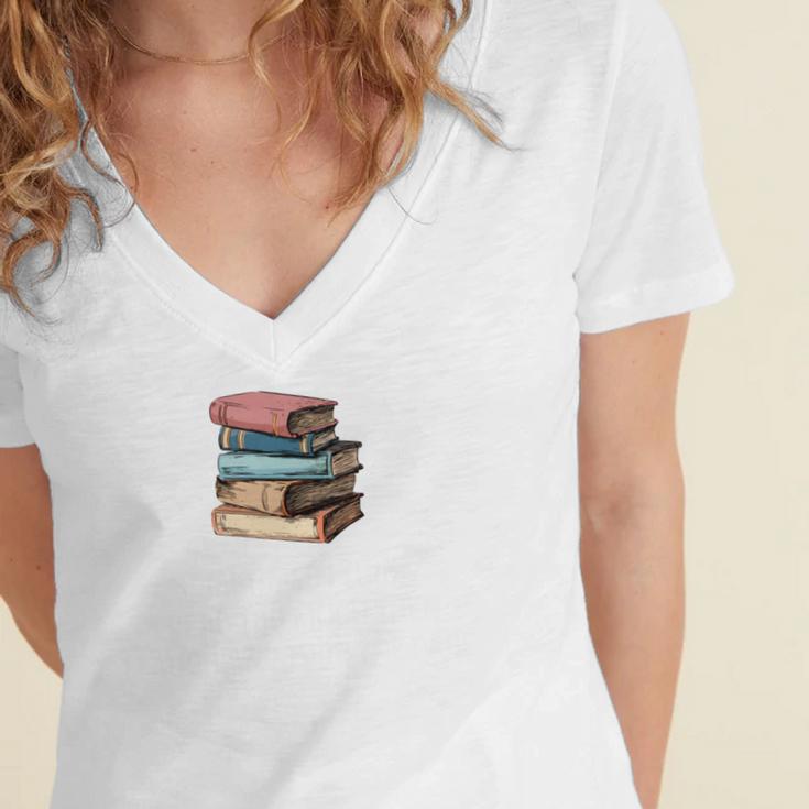 Retro Sometimes I Think I Read Too Much For Book Lover Women's Jersey Short Sleeve Deep V-Neck Tshirt Retro Sometimes I Think I Read Too Much For Book Lover Women's Jersey Short Sleeve Deep V-Neck Tshirt