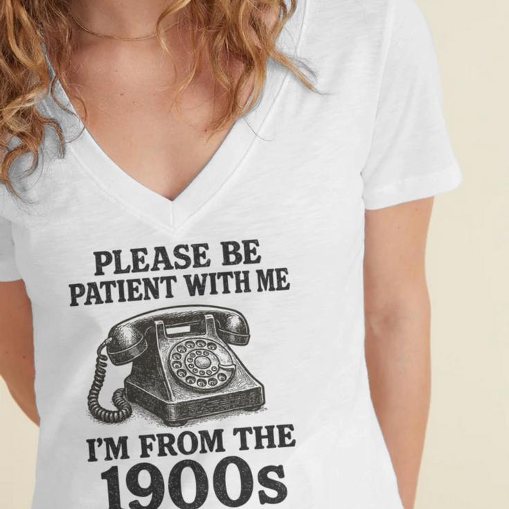 Sarcastic Please Be Patient I'm From The 1900s Premium Tri-Blend Women's Jersey Short Sleeve Deep V-Neck Tshirt Sarcastic Please Be Patient I'm From The 1900s Premium Tri-Blend Women's Jersey Short Sleeve Deep V-Neck Tshirt