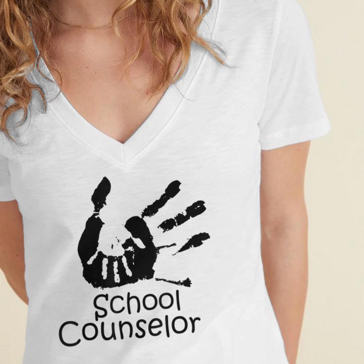 School Counselor t Shirt School Teacher Graduation Idea Women's Jersey Short Sleeve Deep V-Neck Tshirt