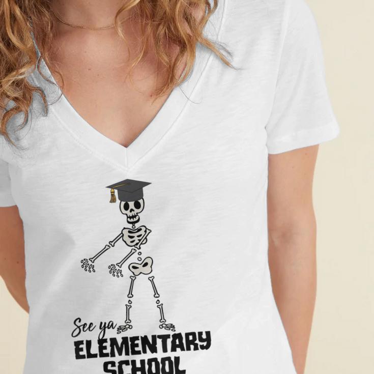 See Ya Elementary School Shirt Cool Graduation Tee Women's Jersey Short Sleeve Deep V-Neck Tshirt