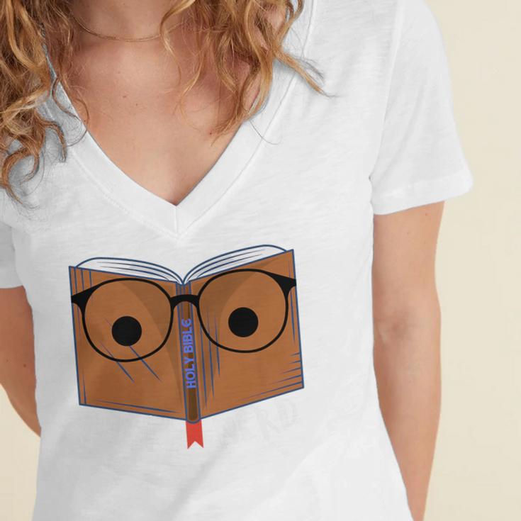 Seminary Grad Graduation Bible Theology Nerd Premium Women's Jersey Short Sleeve Deep V-Neck Tshirt