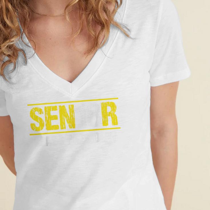 Senior 2018 Class President-School Colors Graduation Women's Jersey Short Sleeve Deep V-Neck Tshirt