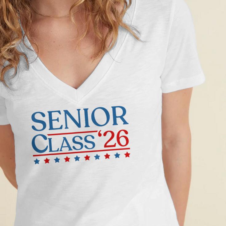 Senior 2026 Class Of 2026 Seniors Graduation 2026 USA Women's Jersey Short Sleeve Deep V-Neck Tshirt