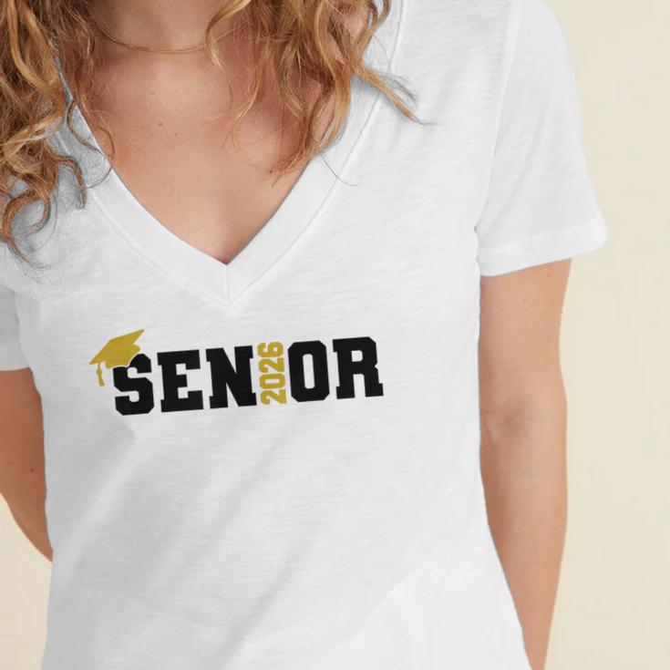 Senior 2026 Graduation 2026 Class Senior 2026 Grad Women's Jersey Short Sleeve Deep V-Neck Tshirt