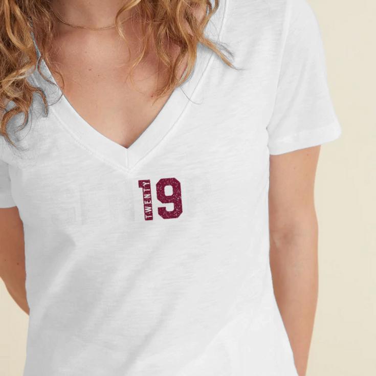 Senior Class Of 2019 Graduation Shirt Graduate Women's Jersey Short Sleeve Deep V-Neck Tshirt