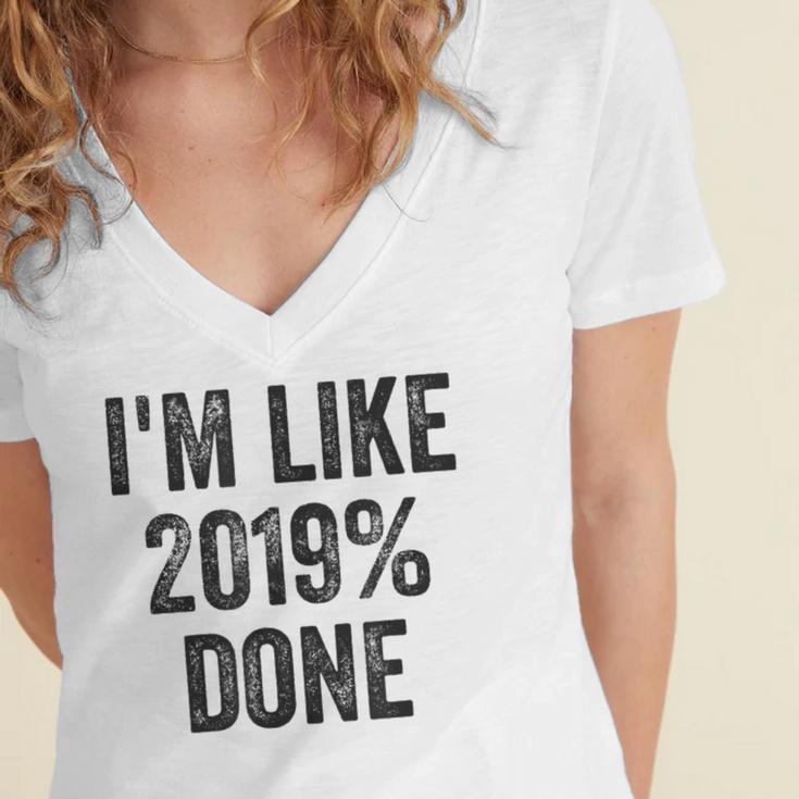 Senior Class 2019 Shirt High School College Graduation Women's Jersey Short Sleeve Deep V-Neck Tshirt