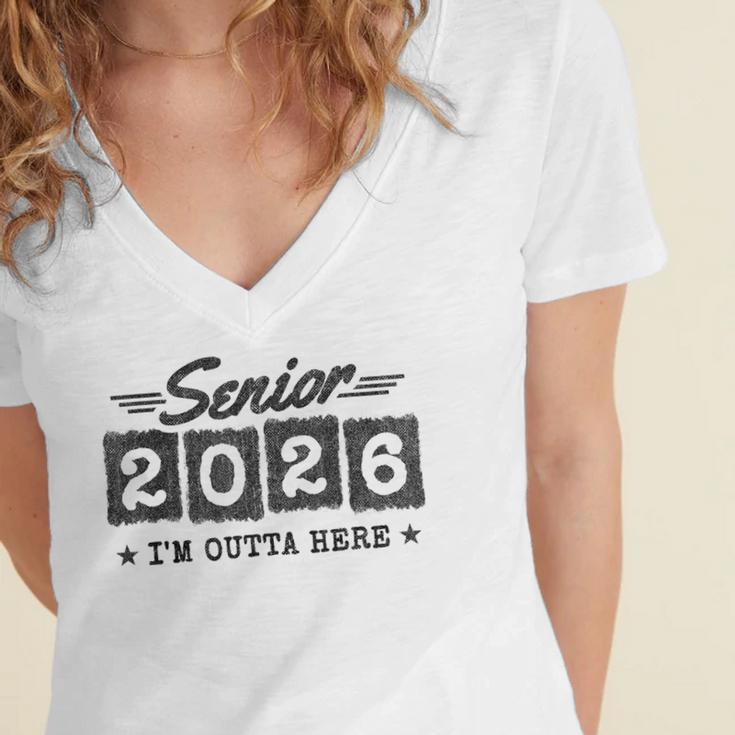 Senior Class Of 2026 Senior Graduation 2026 Senior 2026 Women's Jersey Short Sleeve Deep V-Neck Tshirt