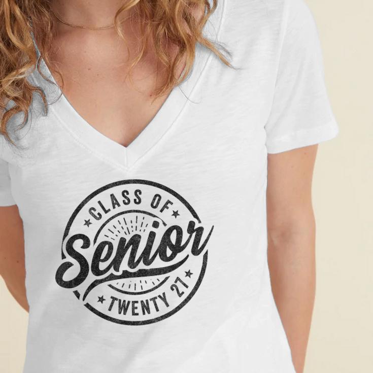 Senior Class Of 2027 Graduation 2027 Senior 2027 Women's Jersey Short Sleeve Deep V-Neck Tshirt