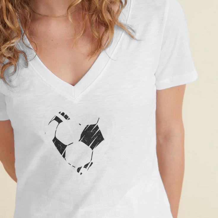 Senior Mommy Class Of 2026 Soccer Graduation Heart Premium Tri-Blend Women's Jersey Short Sleeve Deep V-Neck Tshirt