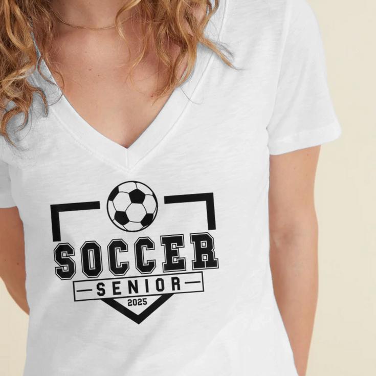Soccer Senior Night Soccer Senior 2025 Graduation 30 Women's Jersey Short Sleeve Deep V-Neck Tshirt