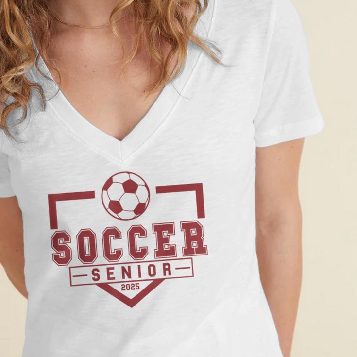 Soccer Senior Night Soccer Senior 2025 Graduation 33 Women's Jersey Short Sleeve Deep V-Neck Tshirt