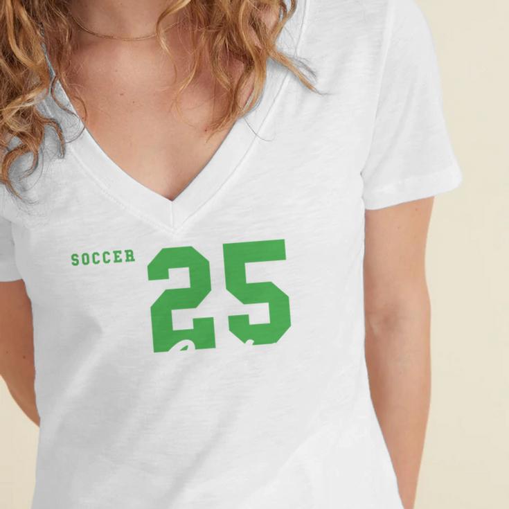 Soccer Senior Night Soccer Senior 2025 Graduation 44 Women's Jersey Short Sleeve Deep V-Neck Tshirt