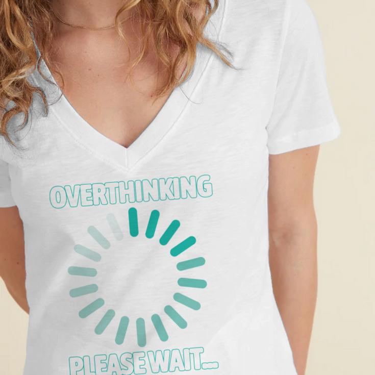 Social Introvert's Overthinking Please Wait Awkward Humor Women's Jersey Short Sleeve Deep V-Neck Tshirt Social Introvert's Overthinking Please Wait Awkward Humor Women's Jersey Short Sleeve Deep V-Neck Tshirt