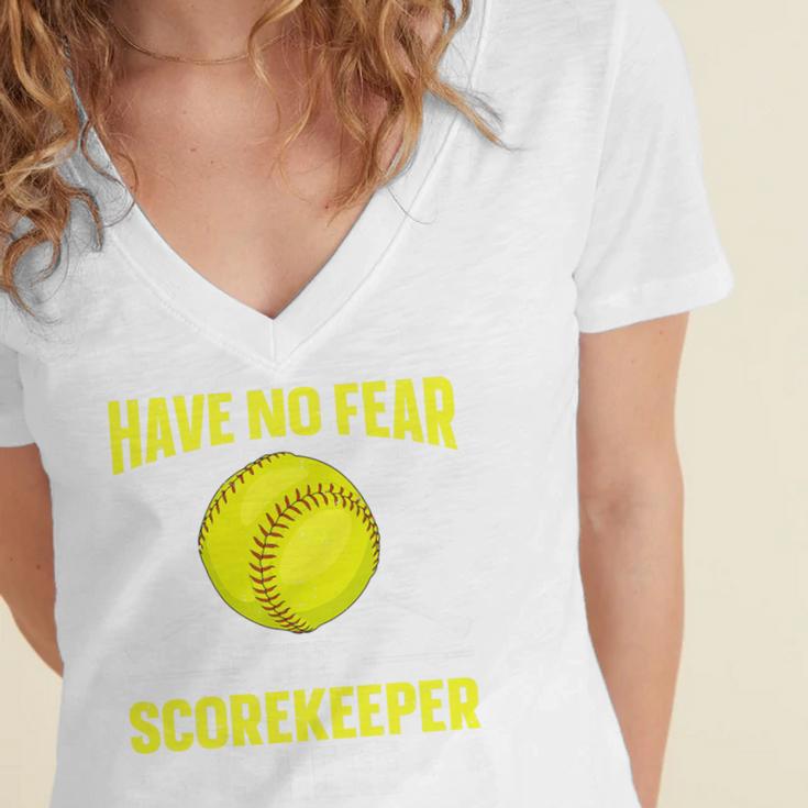 Softball Scorekeeper For a Score Book Keeper Premium Tri-Blend Women's Jersey Short Sleeve Deep V-Neck Tshirt