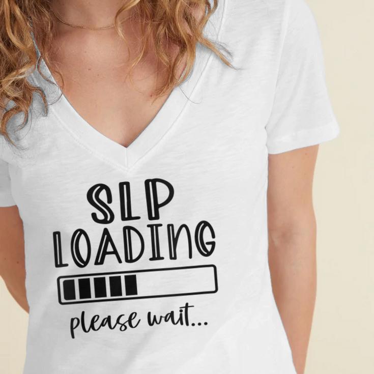 Speech Pathologist Loading 2021 Graduation Speech Therapist Women's Jersey Short Sleeve Deep V-Neck Tshirt