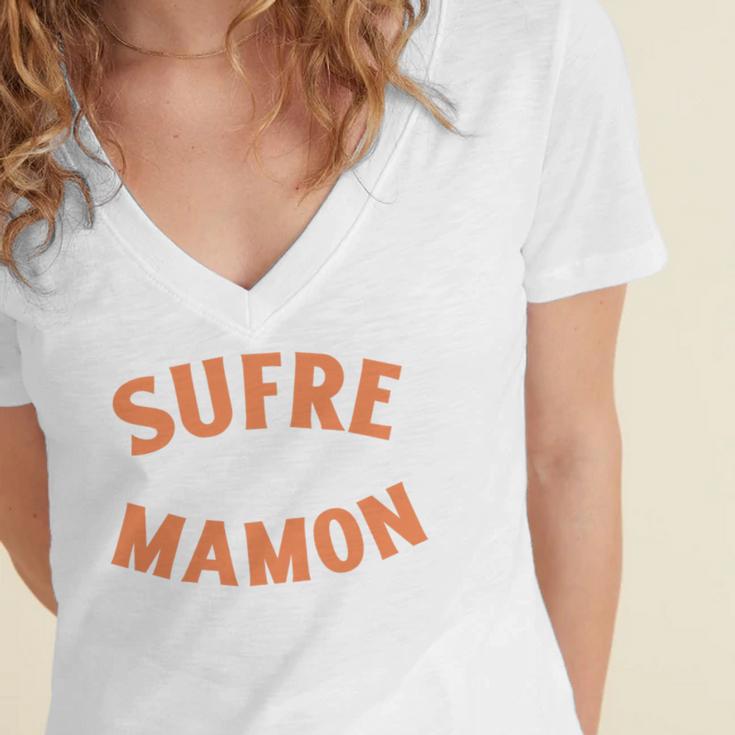 Another Sufre Mamon 80's Spanish Nostalgia Premium Tri-Blend Women's Jersey Short Sleeve Deep V-Neck Tshirt