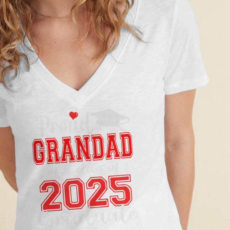 Super Proud Grandad Of 2025 Graduate Graduation Family Premium Women's Jersey Short Sleeve Deep V-Neck Tshirt