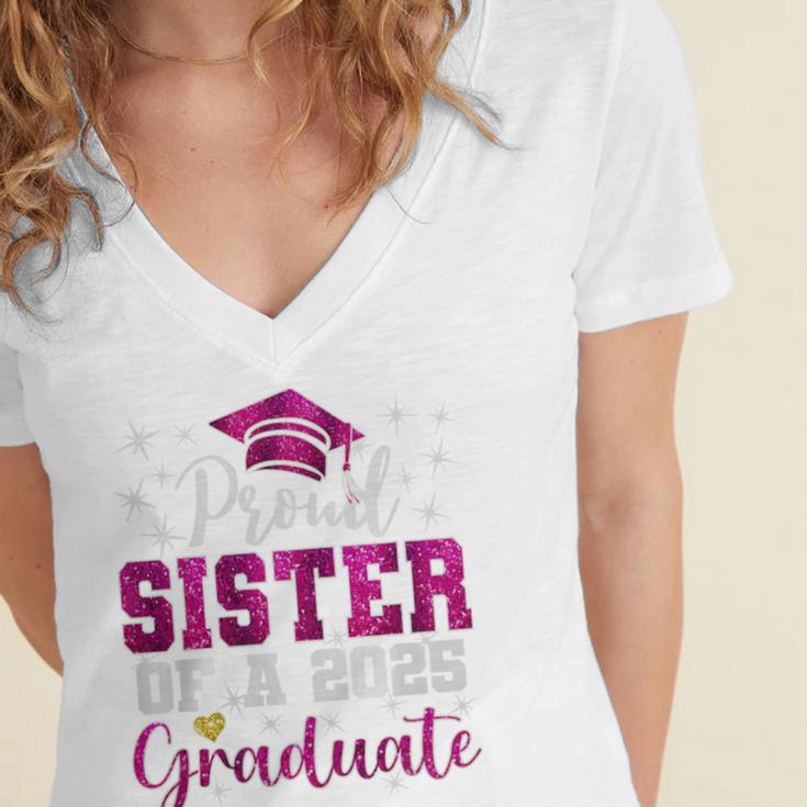 Super Proud Sister Of 2025 Graduate Senior Graduation Family Premium Tri-Blend Women's Jersey Short Sleeve Deep V-Neck Tshirt