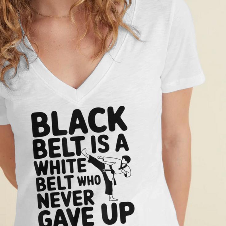 Taekwondo Belt Club Graduation Women's Jersey Short Sleeve Deep V-Neck Tshirt