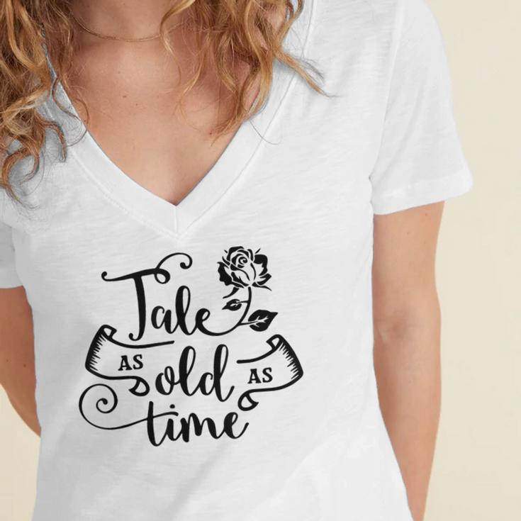 Tale As Old As Time Book Club Books Lover Women's Jersey Short Sleeve Deep V-Neck Tshirt