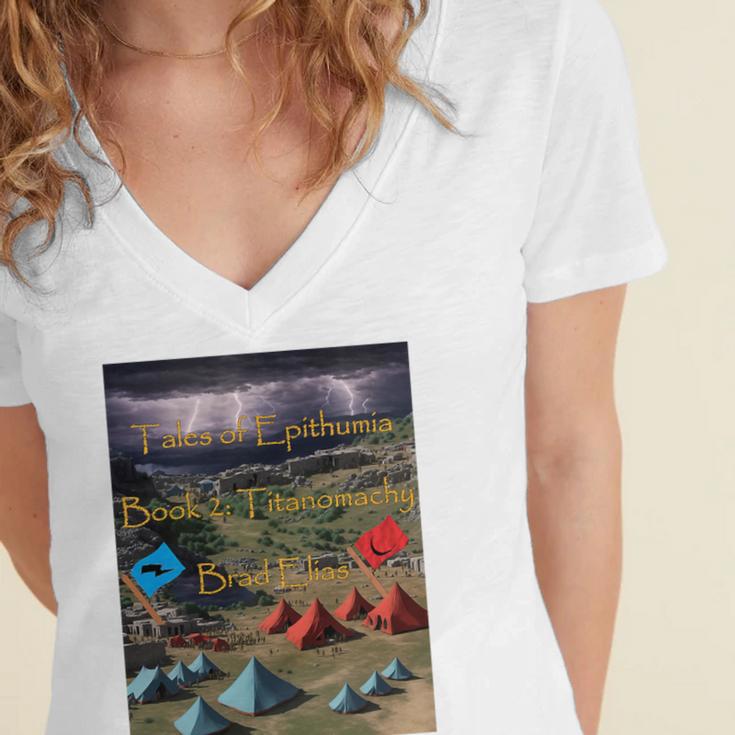 Tales Of Epithumia Book 2 Premium Tri-Blend Women's Jersey Short Sleeve Deep V-Neck Tshirt