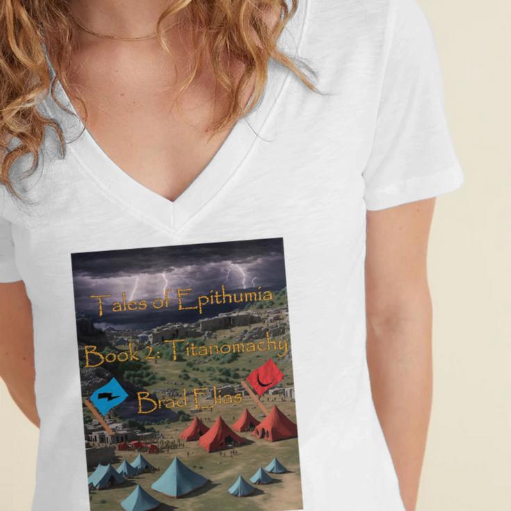 Tales Of Epithumia Book 2 Women's Jersey Short Sleeve Deep V-Neck Tshirt