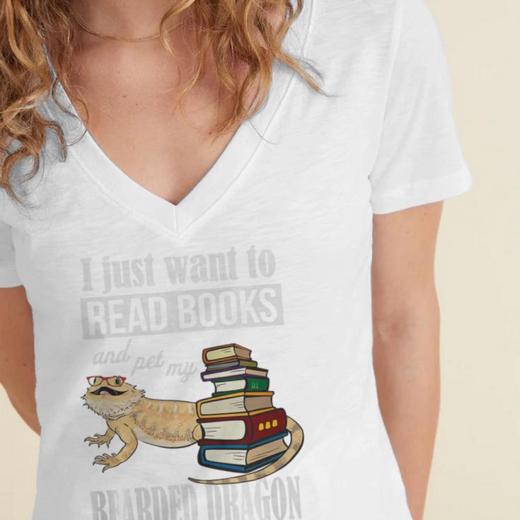 Tiny Dinosaur Read Books & Pet My Bearded Dragon Lover Premium Tri-Blend Women's Jersey Short Sleeve Deep V-Neck Tshirt Tiny Dinosaur Read Books & Pet My Bearded Dragon Lover Premium Tri-Blend Women's Jersey Short Sleeve Deep V-Neck Tshirt