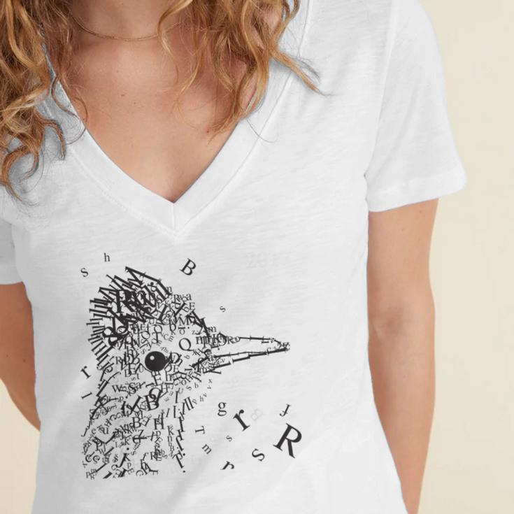Tucson Festival Of Books TFOB 2017 Roadrunner Mascot Women's Jersey Short Sleeve Deep V-Neck Tshirt Tucson Festival Of Books TFOB 2017 Roadrunner Mascot Women's Jersey Short Sleeve Deep V-Neck Tshirt