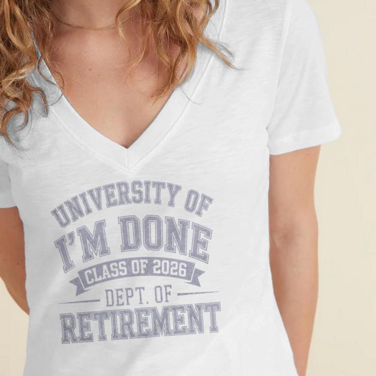University Of Im Done Retirement Graduation 2026 Premium Tri-Blend Women's Jersey Short Sleeve Deep V-Neck Tshirt