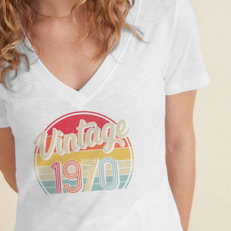Vintage 1970 Retro Style 70's Born Nostalgia Vibe Birthday Premium Tri-Blend Women's Jersey Short Sleeve Deep V-Neck Tshirt Vintage 1970 Retro Style 70's Born Nostalgia Vibe Birthday Premium Tri-Blend Women's Jersey Short Sleeve Deep V-Neck Tshirt