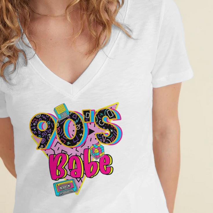 Vintage 90's Babe Party Back To 90s Cassette Nostalgia Premium Tri-Blend Women's Jersey Short Sleeve Deep V-Neck Tshirt Vintage 90's Babe Party Back To 90s Cassette Nostalgia Premium Tri-Blend Women's Jersey Short Sleeve Deep V-Neck Tshirt