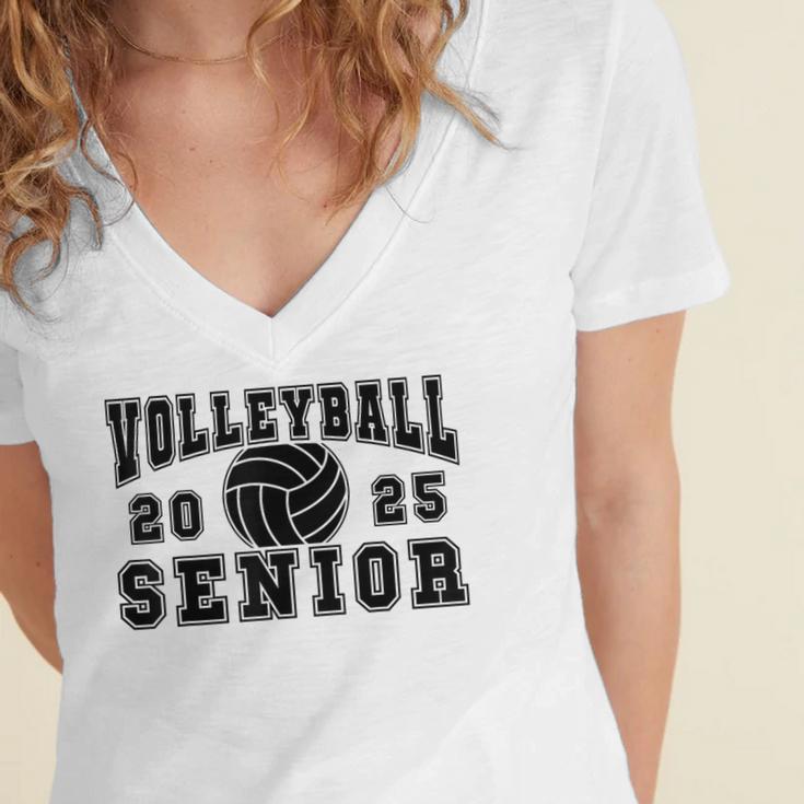 Volleyball Senior Night Volleyball Senior 2025 Graduation 28 Women's Jersey Short Sleeve Deep V-Neck Tshirt