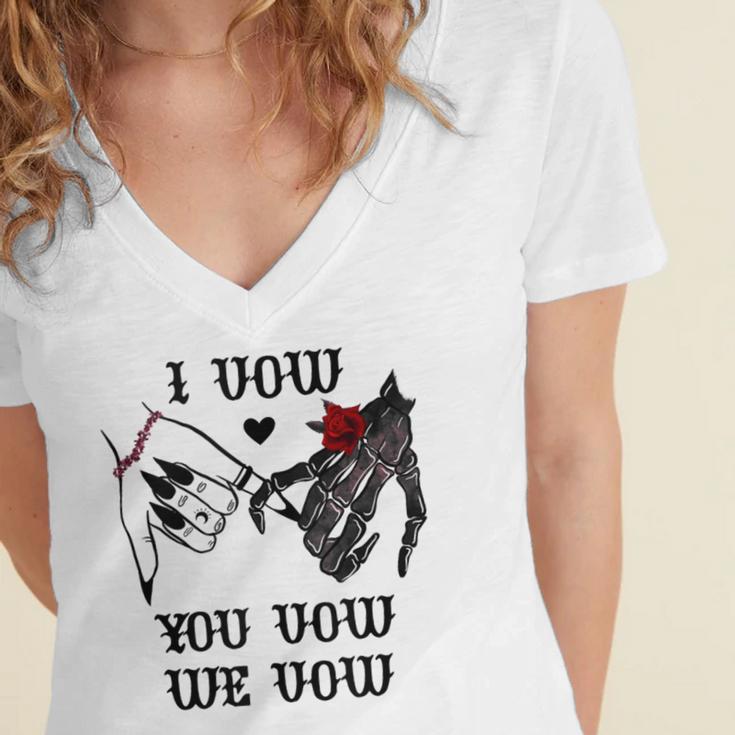 I Vow You Vow We Vow Merch Dark Romance Smutty Book Smutt Women's Jersey Short Sleeve Deep V-Neck Tshirt I Vow You Vow We Vow Merch Dark Romance Smutty Book Smutt Women's Jersey Short Sleeve Deep V-Neck Tshirt