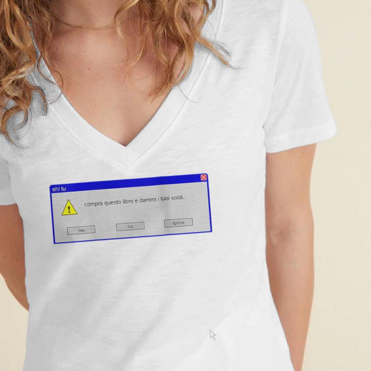 Windows Xp Error Women's Jersey Short Sleeve Deep V-Neck Tshirt