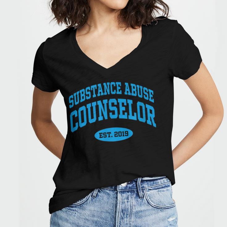 2019 Graduation For Substance Abuse Counselor Women's Jersey Short Sleeve Deep V-Neck Tshirt