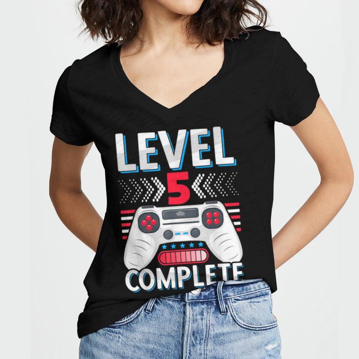 5th Grade Graduation Elementary School Graduate Level 5 Women's Jersey Short Sleeve Deep V-Neck Tshirt