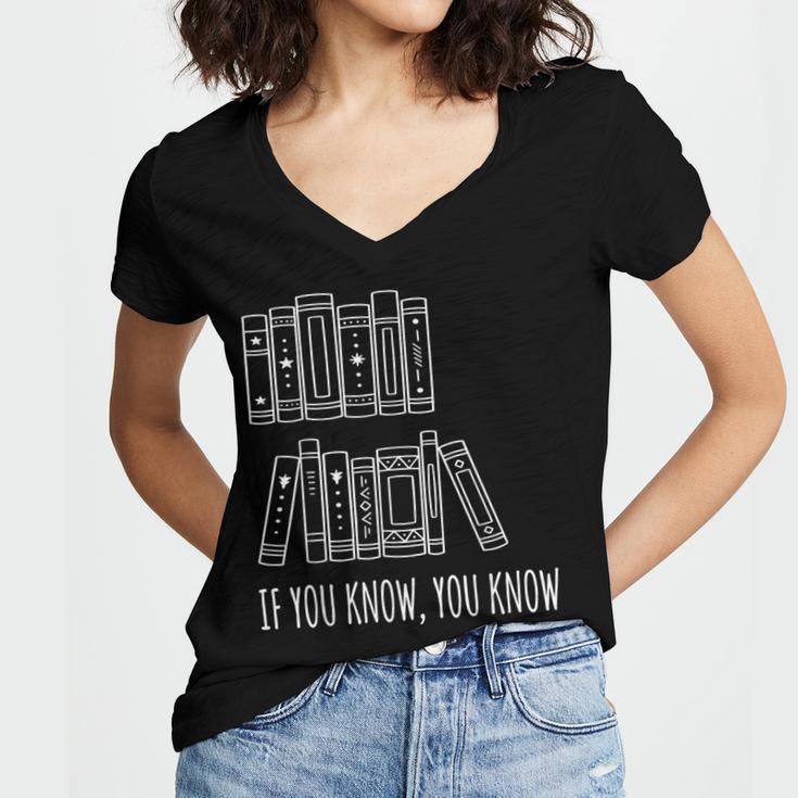 6 7 If You Know You Know Books Six Seven Meme Women's Jersey Short Sleeve Deep V-Neck Tshirt