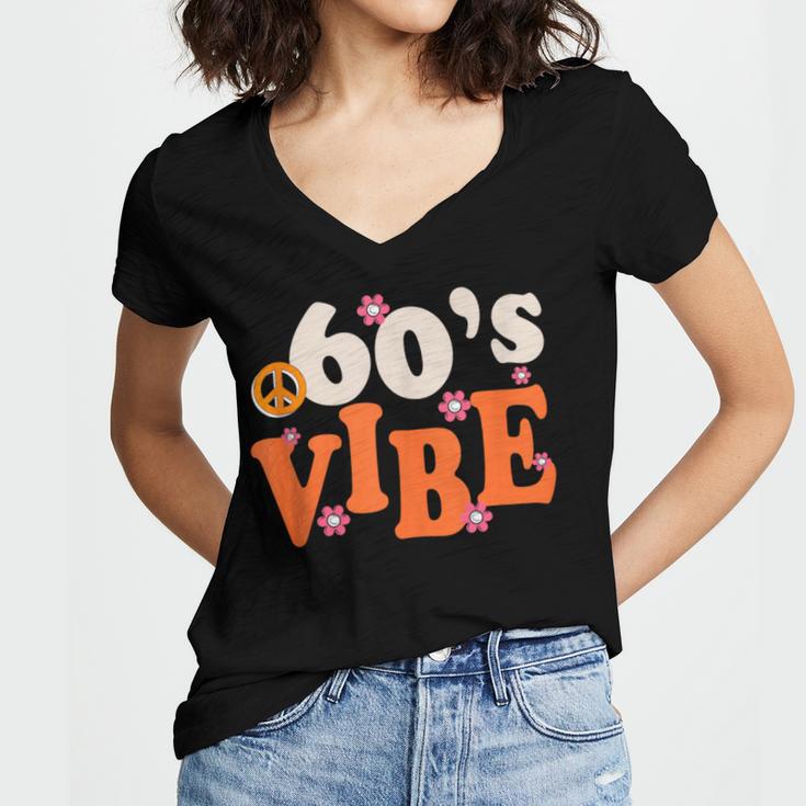 60's Vibe Retro Nostalgia Classic Mixtape Era 1960s Party Women's Jersey Short Sleeve Deep V-Neck Tshirt 60's Vibe Retro Nostalgia Classic Mixtape Era 1960s Party Women's Jersey Short Sleeve Deep V-Neck Tshirt