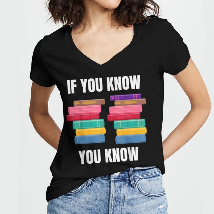 67 Reading Books 6 7 If You Know Six Seven Women's Jersey Short Sleeve Deep V-Neck Tshirt