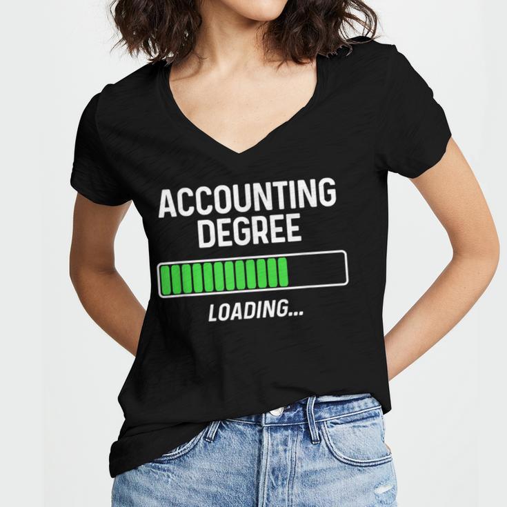 Accounting Degree Loading Shirt Graduation Student Women's Jersey Short Sleeve Deep V-Neck Tshirt
